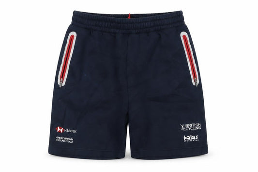 Kalas Men’s Navy S British Cycling Team Sweat Shorts Zip Pockets