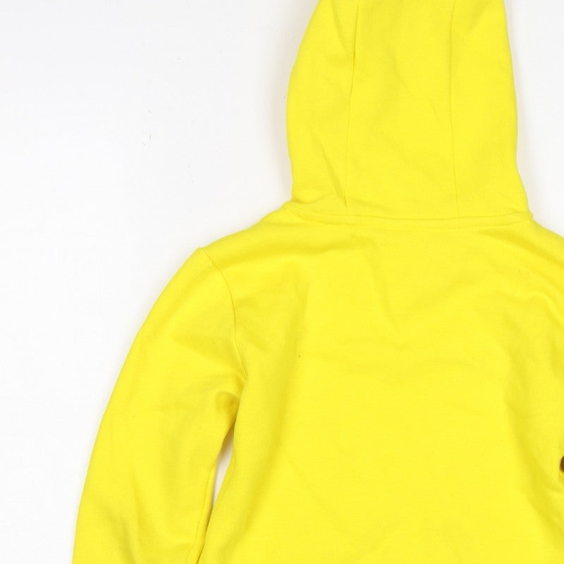 Adidas Boys Yellow Pullover Hoodie 7-8 Years Logo Pocket