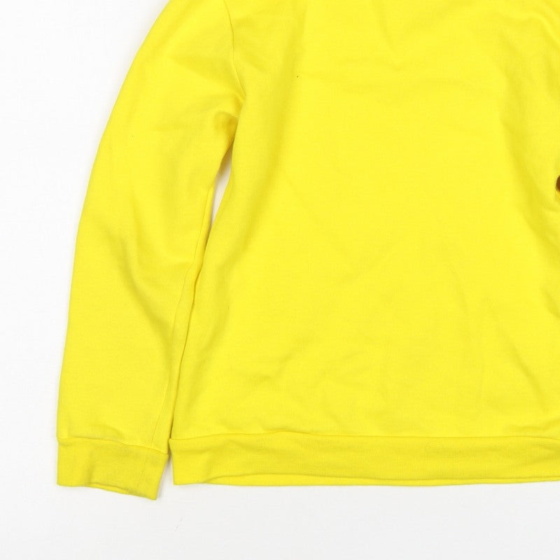Adidas Boys Yellow Pullover Hoodie 7-8 Years Logo Pocket