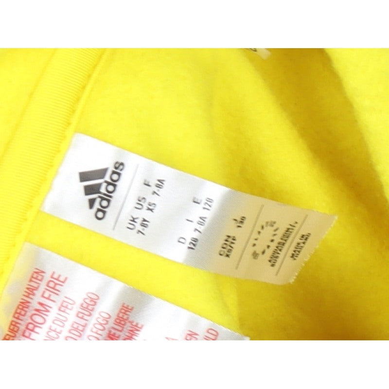 Adidas Boys Yellow Pullover Hoodie 7-8 Years Logo Pocket