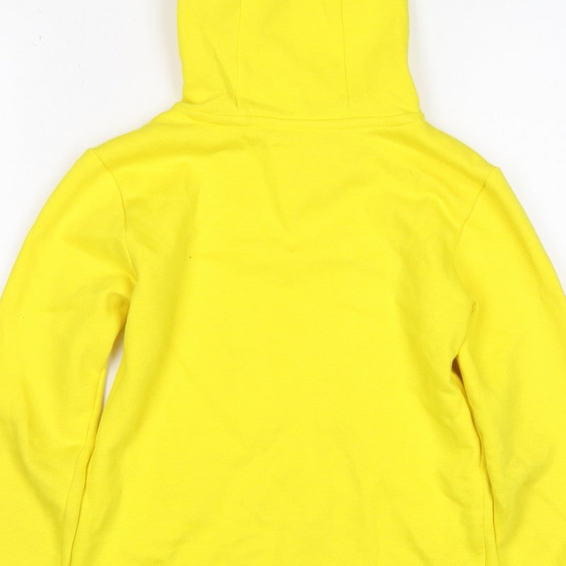 Adidas Boys Yellow Pullover Hoodie 7-8 Years Logo Pocket