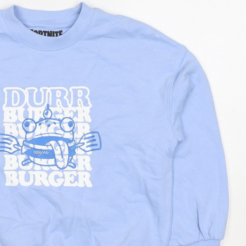 Fortnite Boys Blue 8-9 Years Pullover Graphic Print Sweatshirt