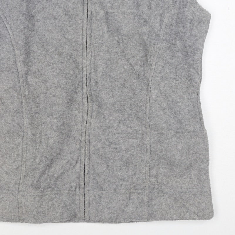 M&Co Women’s Grey Basic Fleece Zip Waistcoat Size M 14-16