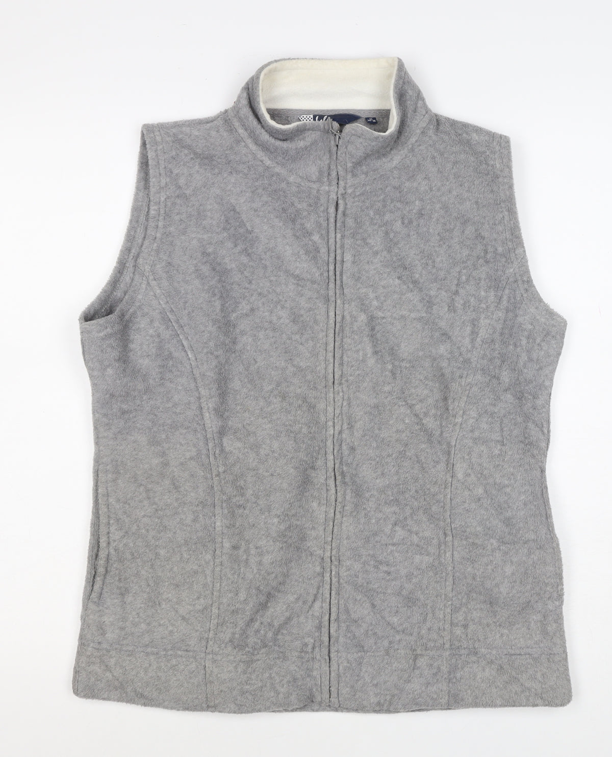 M&Co Women’s Grey Basic Fleece Zip Waistcoat Size M 14-16