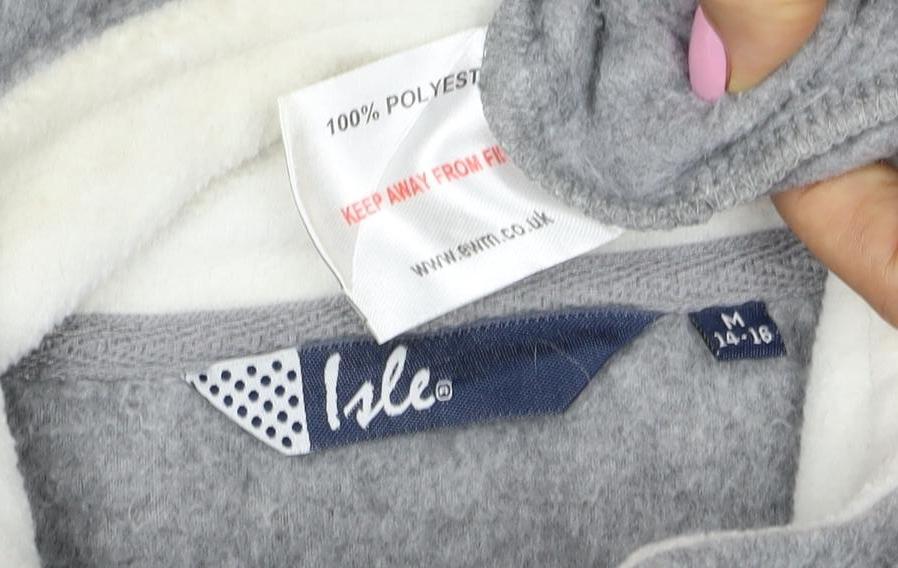 M&Co Women’s Grey Basic Fleece Zip Waistcoat Size M 14-16