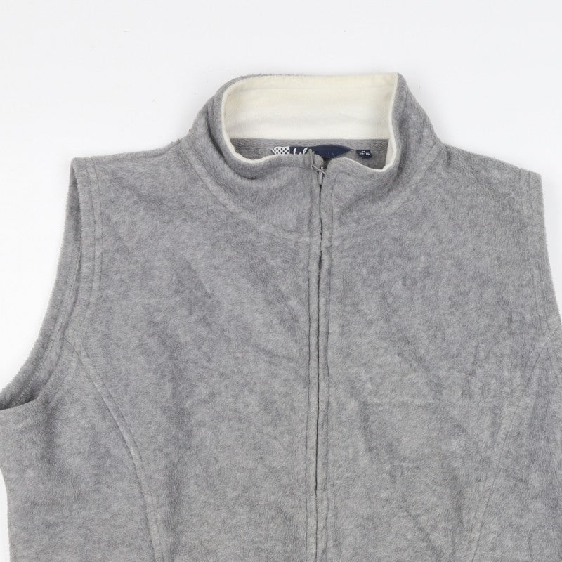 M&Co Women’s Grey Basic Fleece Zip Waistcoat Size M 14-16