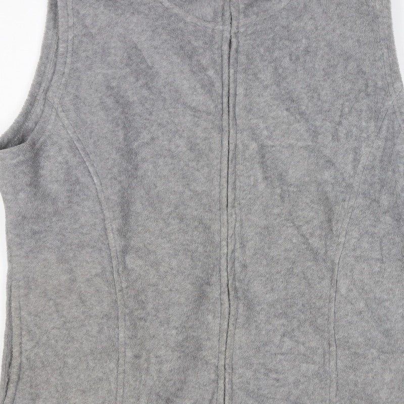 M&Co Women’s Grey Basic Fleece Zip Waistcoat Size M 14-16