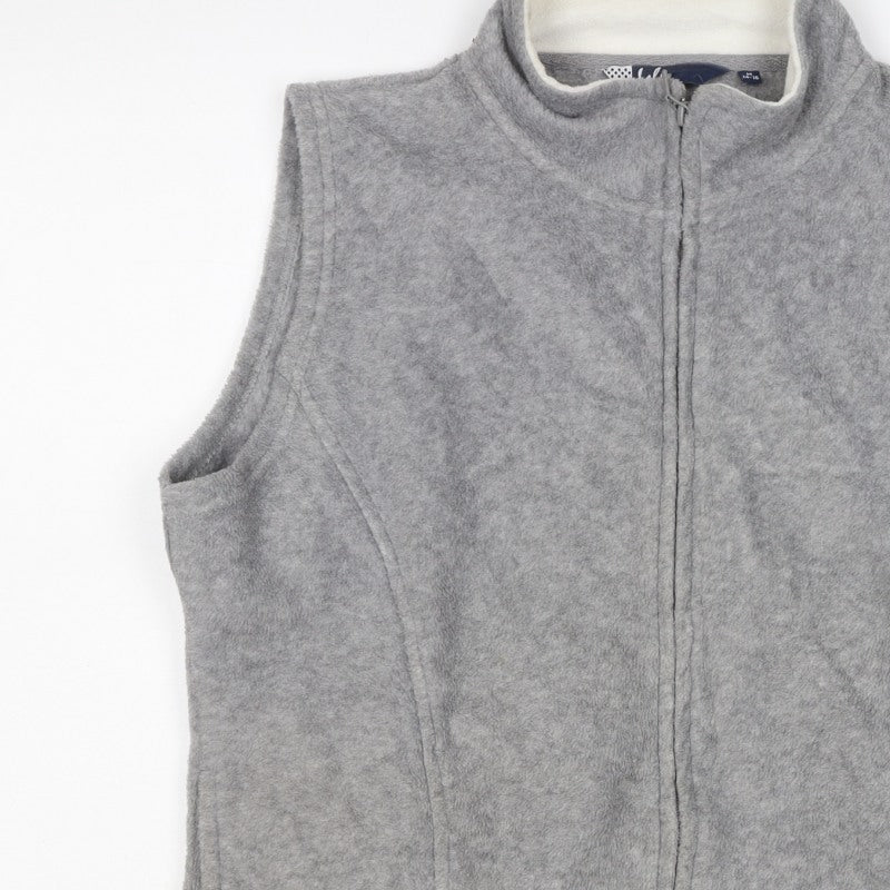 M&Co Women’s Grey Basic Fleece Zip Waistcoat Size M 14-16