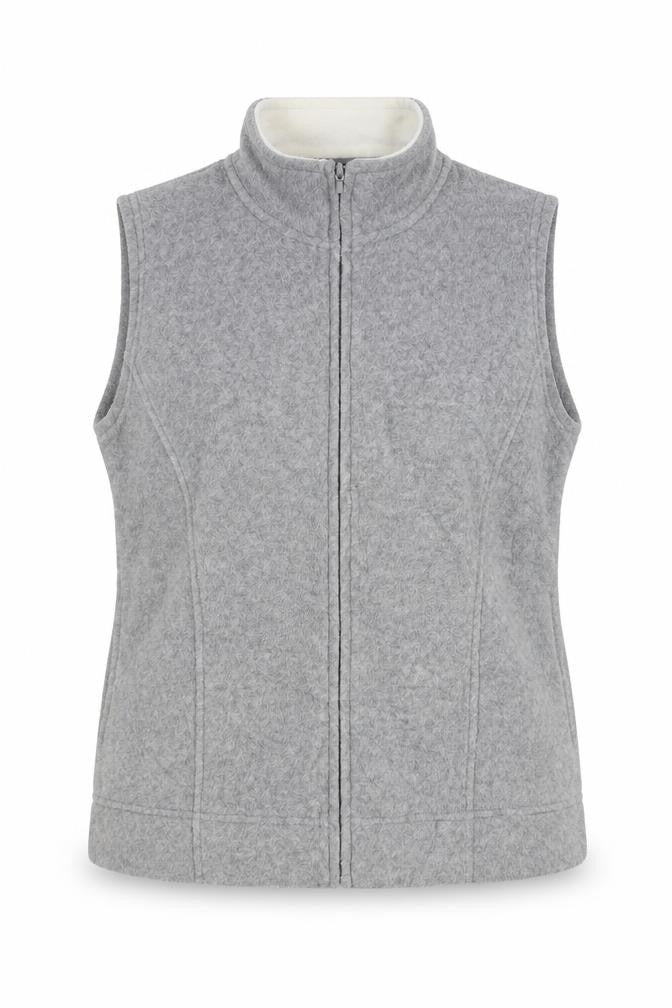 M&Co Women’s Grey Basic Fleece Zip Waistcoat Size M 14-16