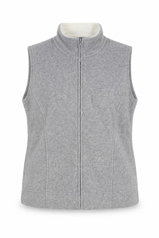 M&Co Women’s Grey Basic Fleece Zip Waistcoat Size M 14-16