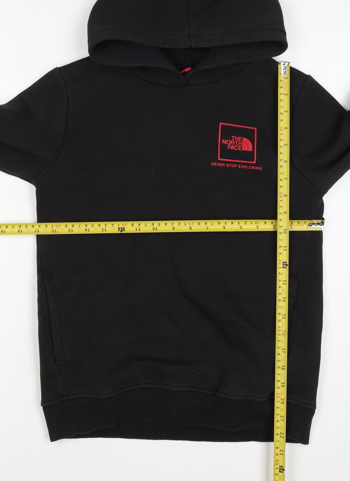 The North Face Boys Black XL Pullover Hoodie Logo Graphic Pockets