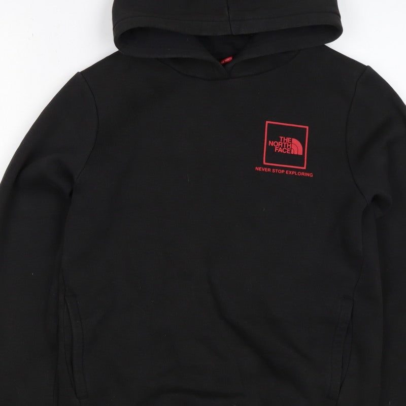 The North Face Boys Black XL Pullover Hoodie Logo Graphic Pockets
