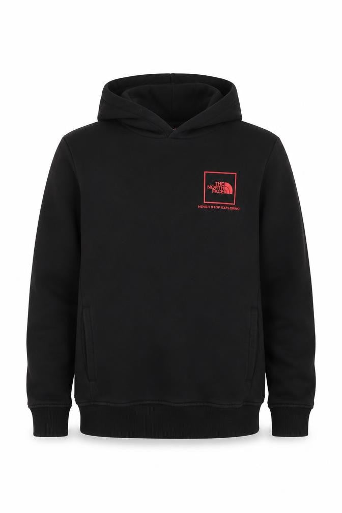 The North Face Boys Black XL Pullover Hoodie Logo Graphic Pockets