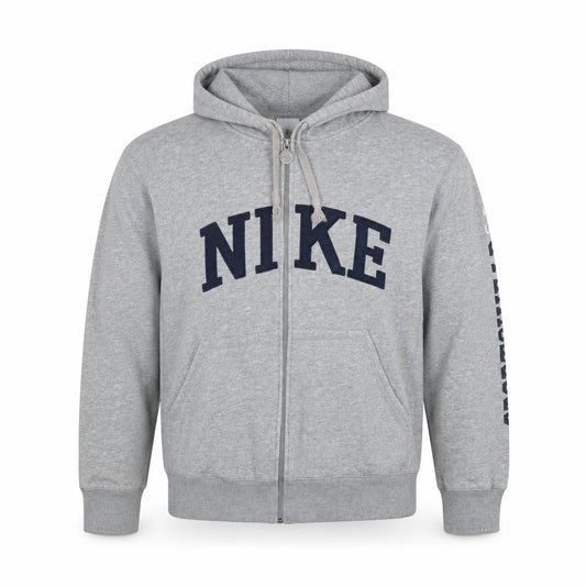 Nike Men’s Grey L Full Zip Hooded Logo Fleece Hoodie