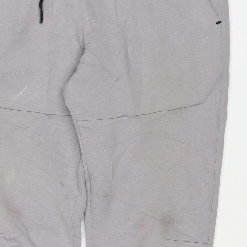 Workout Men’s Grey M Jogger Track Pants Drawstring Zip Pocket