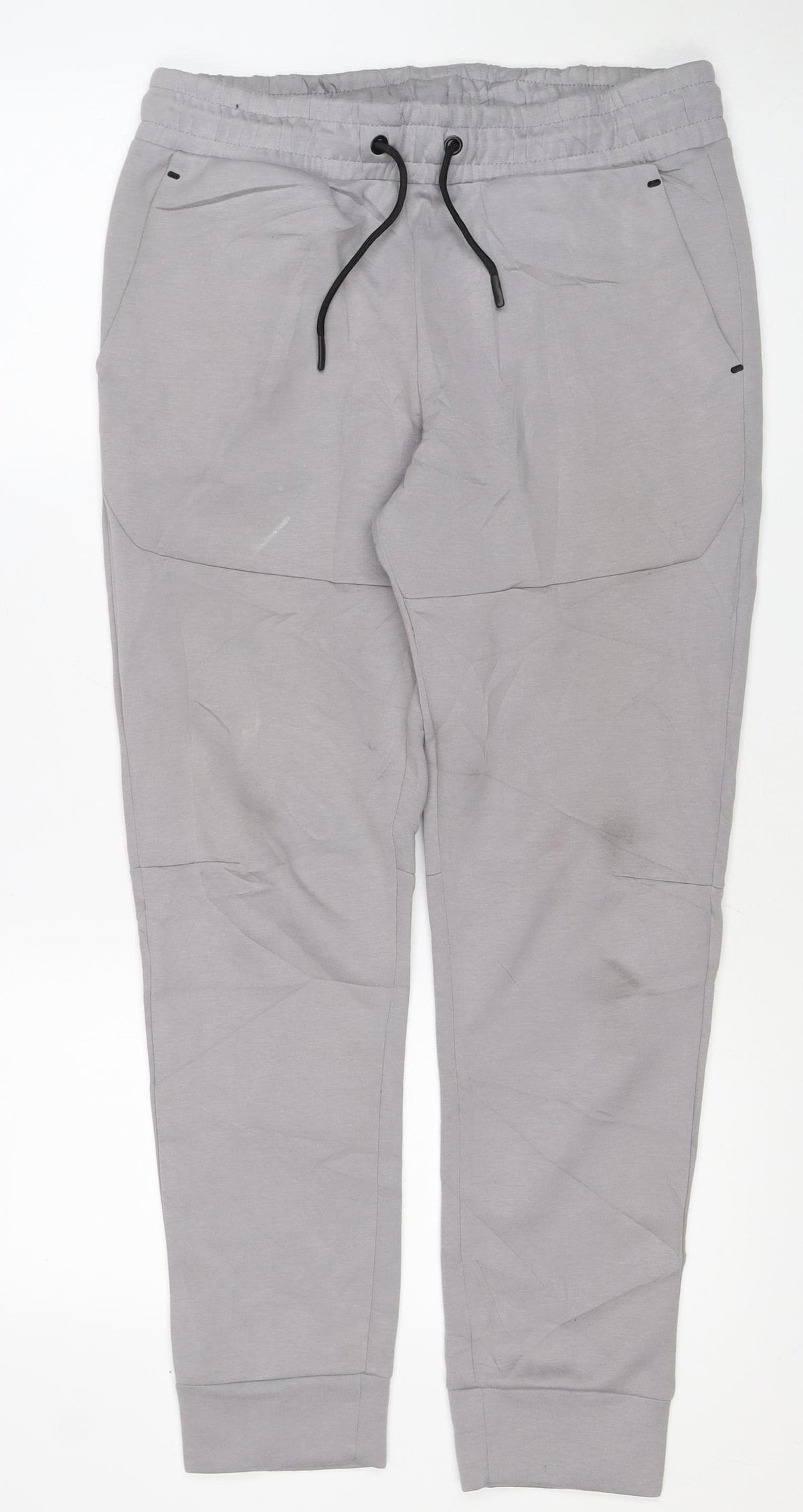 Workout Men’s Grey M Jogger Track Pants Drawstring Zip Pocket