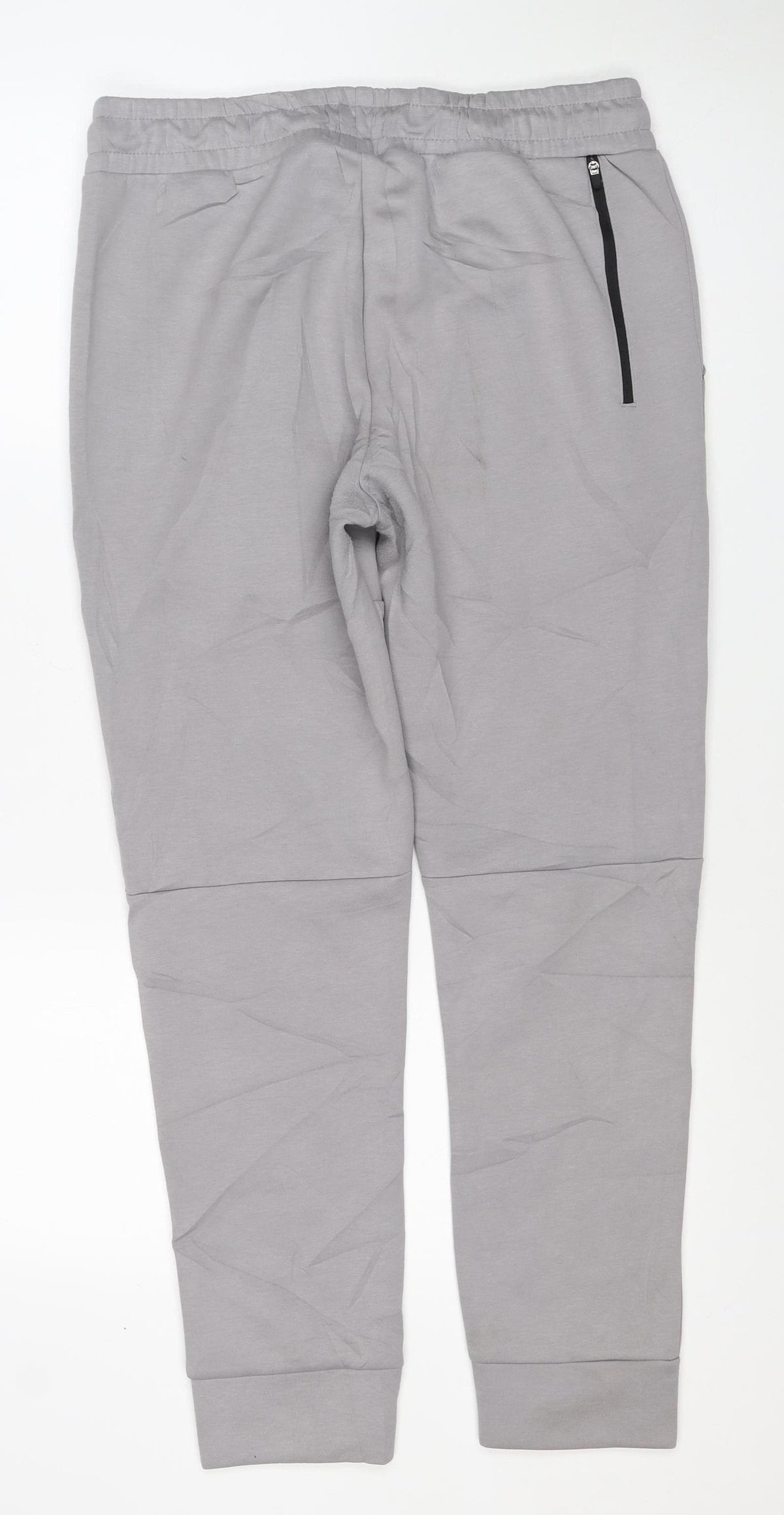 Workout Men’s Grey M Jogger Track Pants Drawstring Zip Pocket