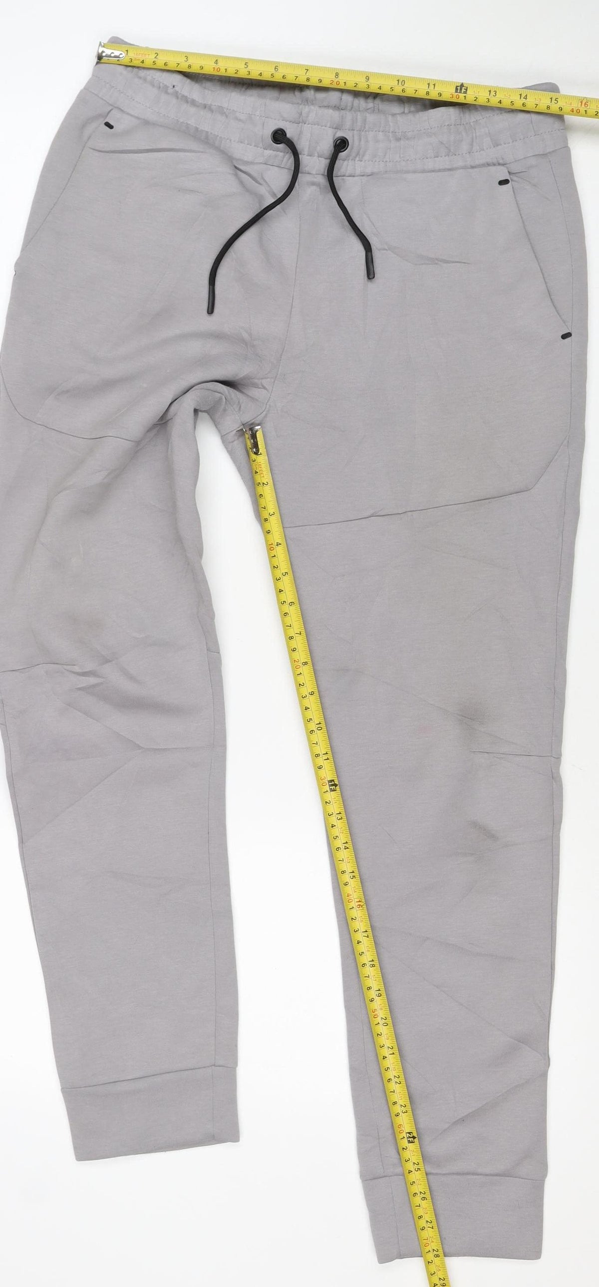 Workout Men’s Grey M Jogger Track Pants Drawstring Zip Pocket