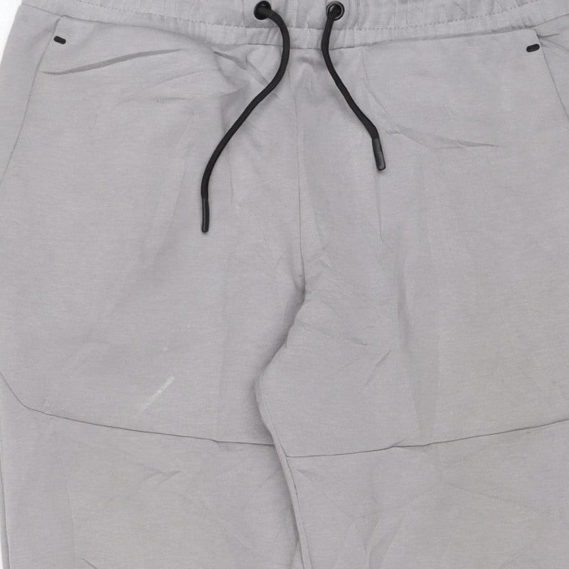Workout Men’s Grey M Jogger Track Pants Drawstring Zip Pocket