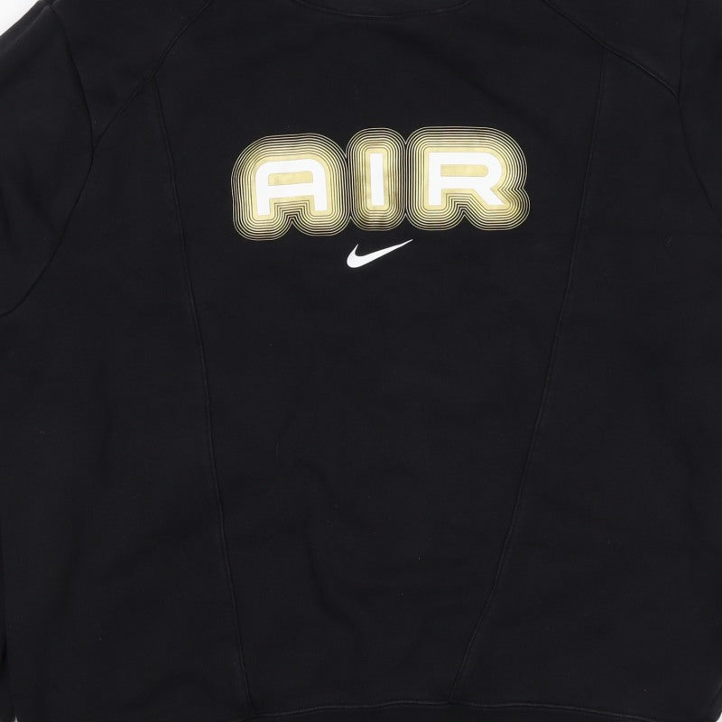 Nike Men’s Black L Air Logo Graphic Crew Neck Pullover Sweatshirt