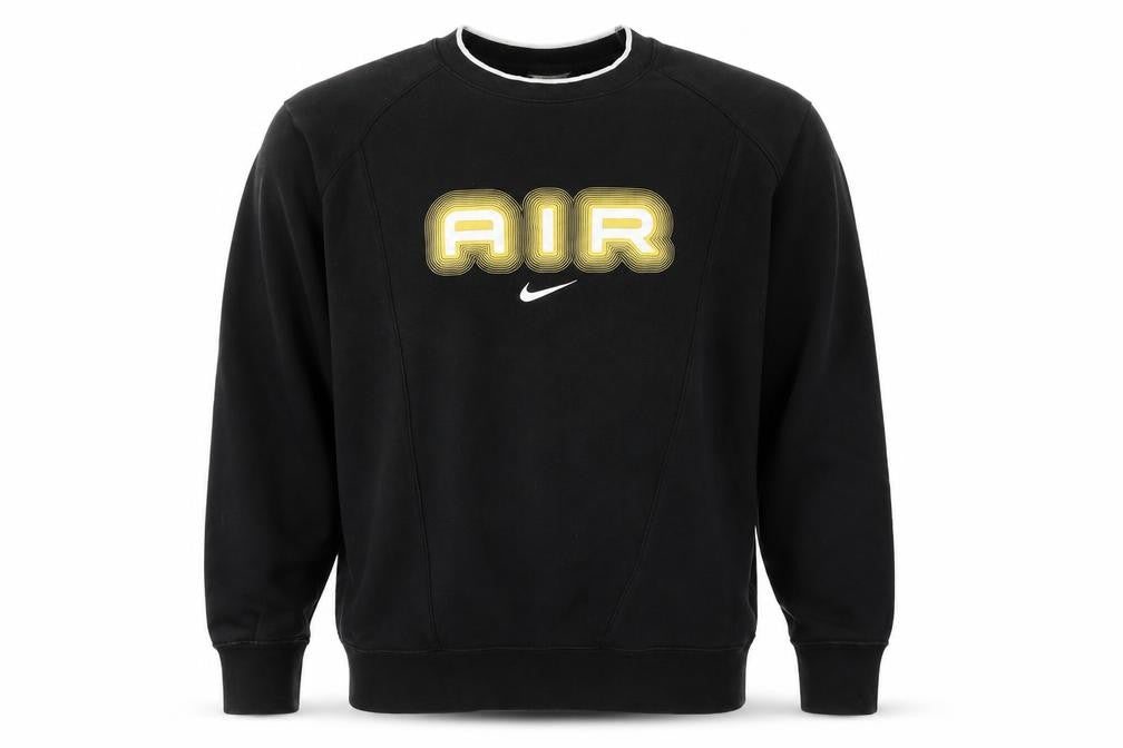Nike Men’s Black L Air Logo Graphic Crew Neck Pullover Sweatshirt