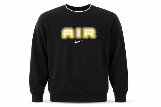 Nike Men’s Black L Air Logo Graphic Crew Neck Pullover Sweatshirt