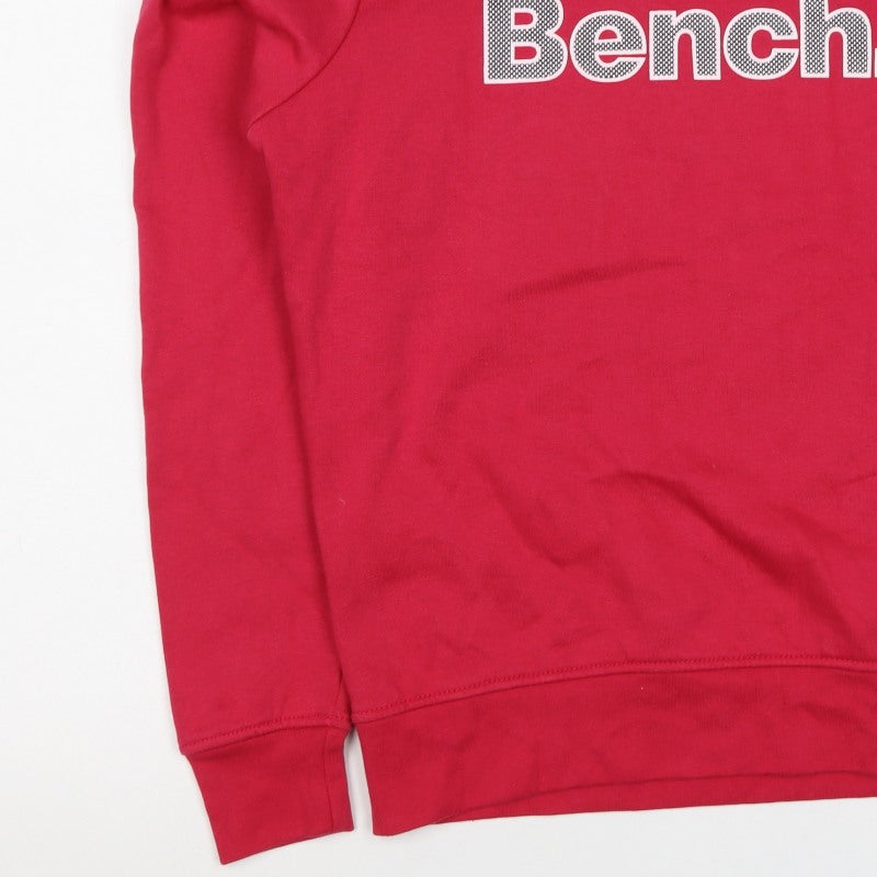 Bench Women's Red UK 14 Logo Crew Neck Pullover Sweatshirt