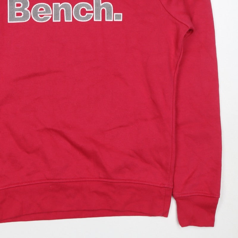 Bench Women's Red UK 14 Logo Crew Neck Pullover Sweatshirt