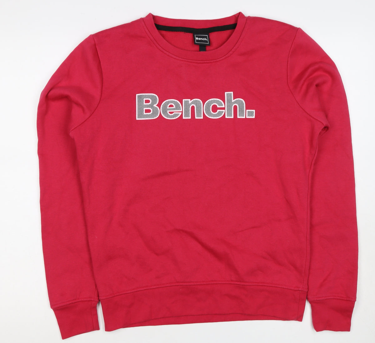Bench Women's Red UK 14 Logo Crew Neck Pullover Sweatshirt