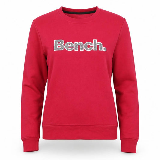 Bench Women's Red UK 14 Logo Crew Neck Pullover Sweatshirt
