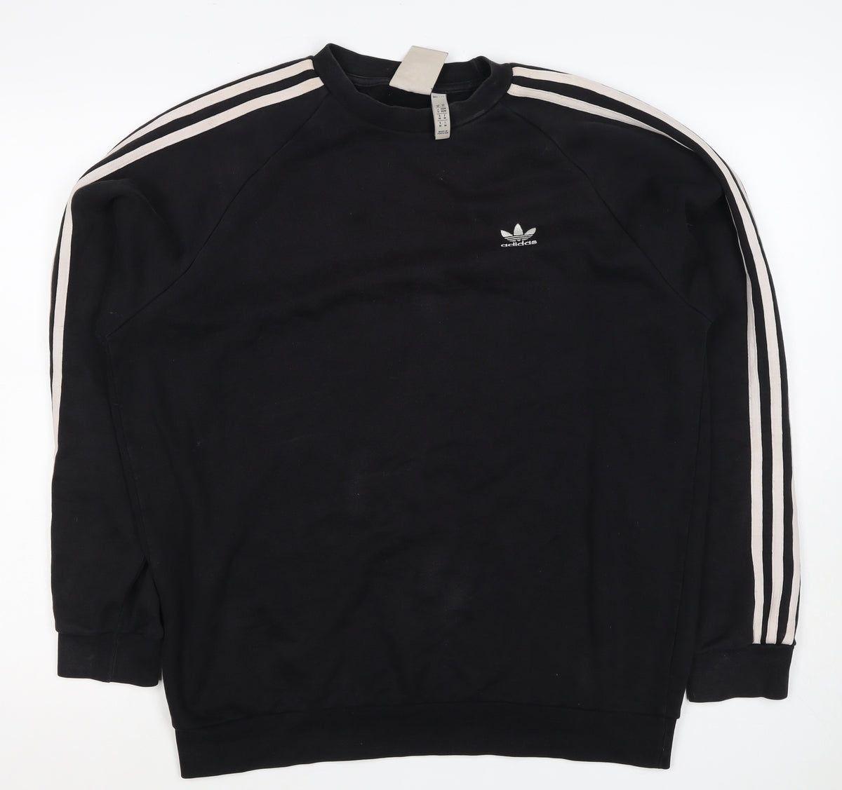 Adidas Men’s Black M 3 Stripe Trefoil Crew Neck Pullover Sweatshirt