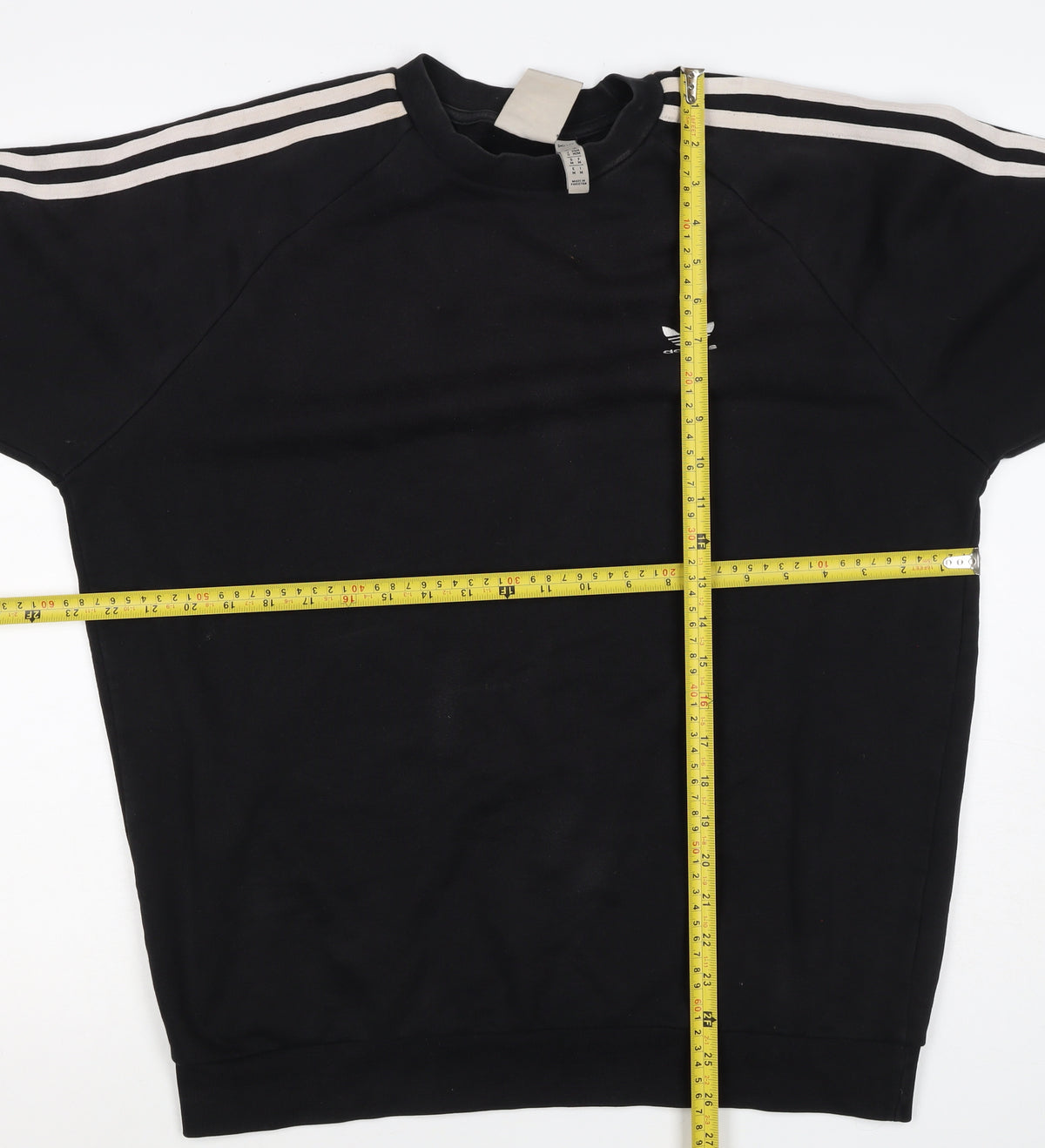 Adidas Men’s Black M 3 Stripe Trefoil Crew Neck Pullover Sweatshirt