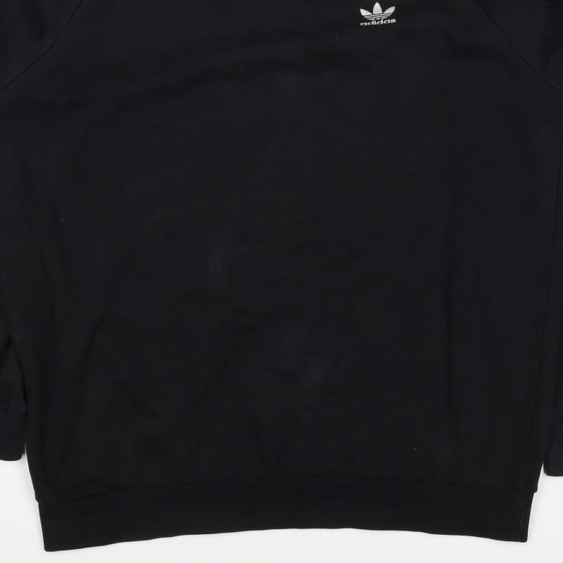 Adidas Men’s Black M 3 Stripe Trefoil Crew Neck Pullover Sweatshirt