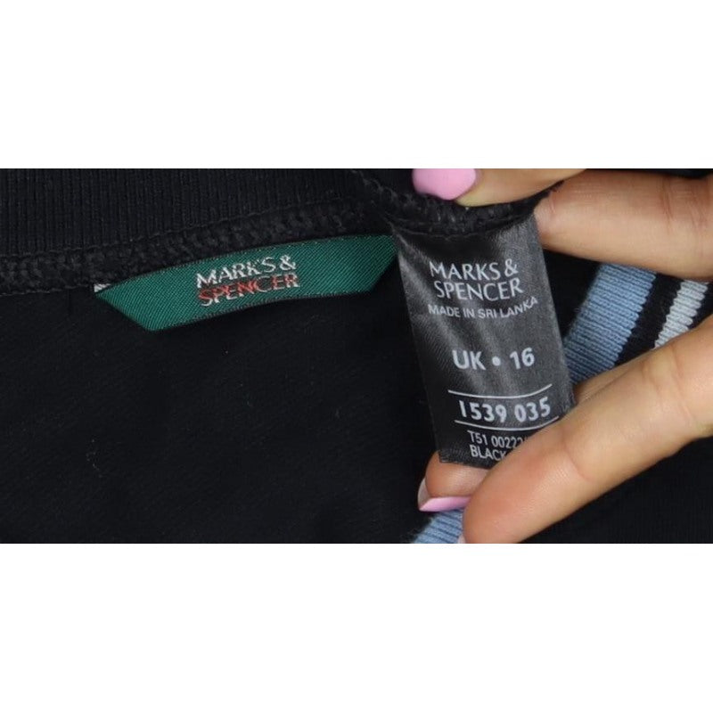 Marks and Spencer Women’s Black Full Zip Sweatshirt UK 16