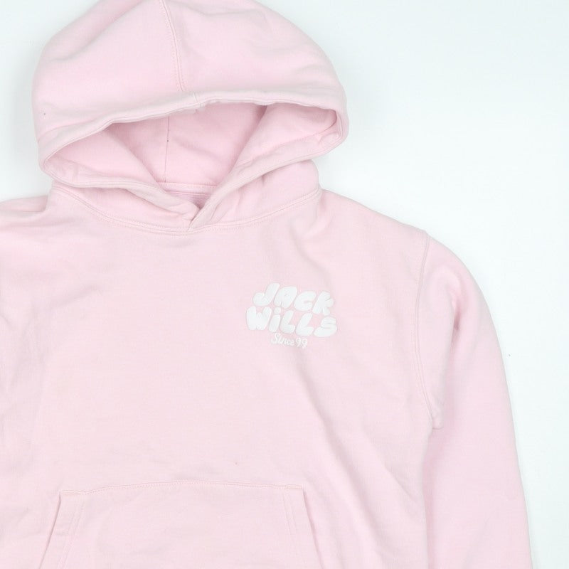Jack Wills Girls Pink 10-11 Years Pullover Logo Hoodie