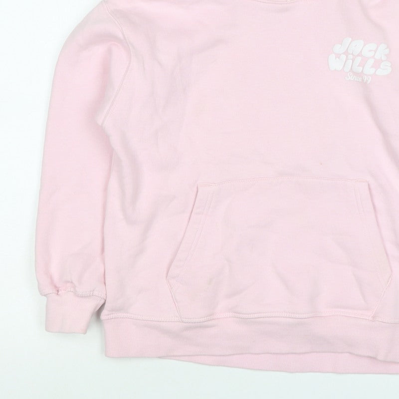 Jack Wills Girls Pink 10-11 Years Pullover Logo Hoodie
