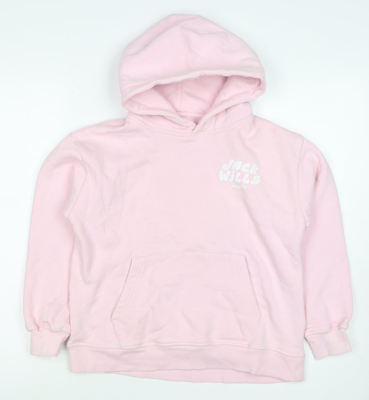 Jack Wills Girls Pink 10-11 Years Pullover Logo Hoodie