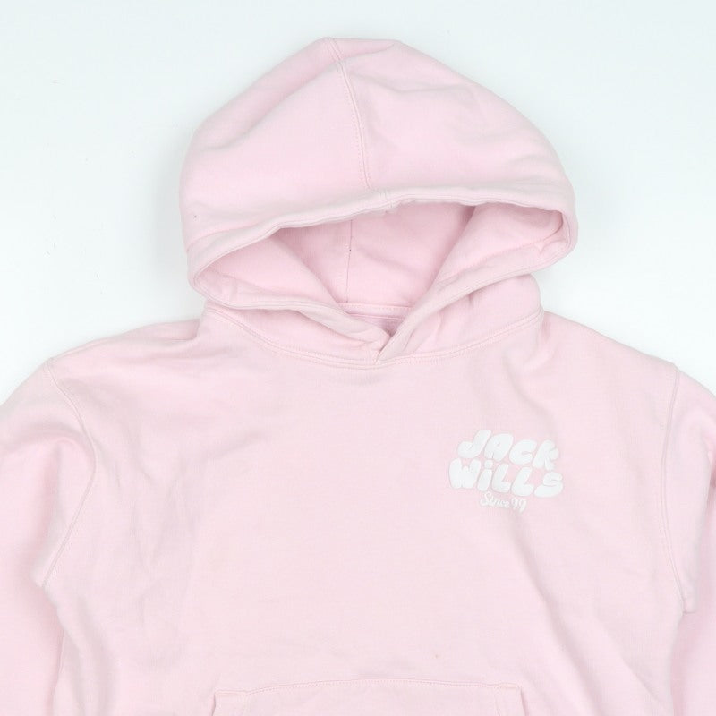 Jack Wills Girls Pink 10-11 Years Pullover Logo Hoodie