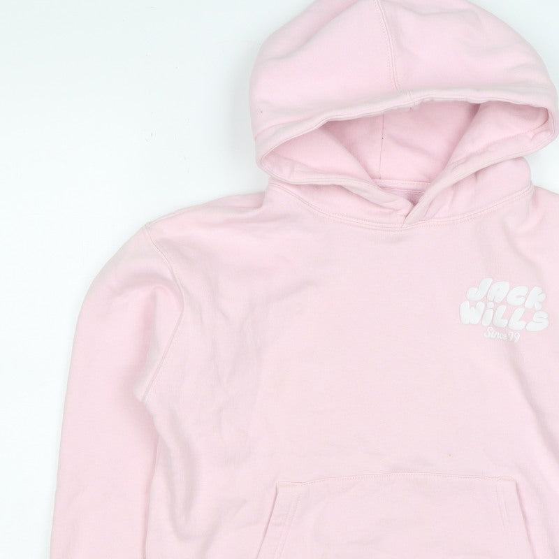 Jack Wills Girls Pink 10-11 Years Pullover Logo Hoodie