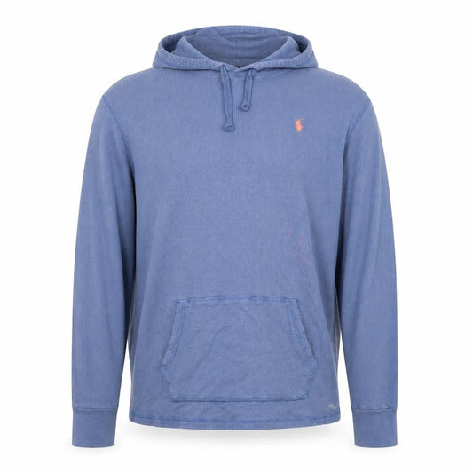 Polo Ralph Lauren Men Blue 2XL Pullover Hoodie Waffle Knit Logo
