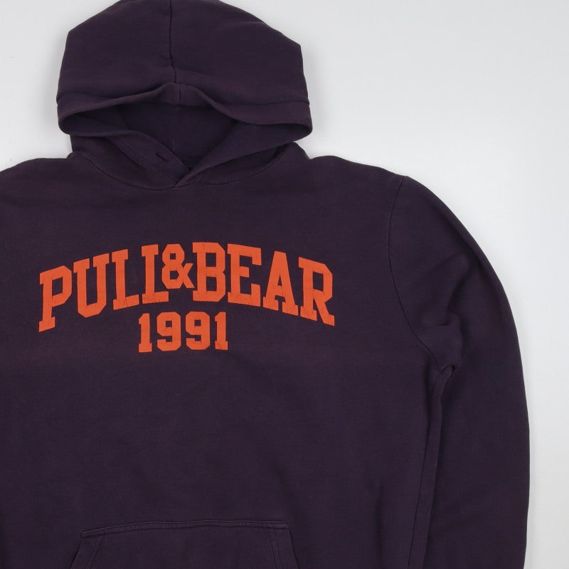 Pull&Bear Men’s Purple XL College Graphic Pullover Hoodie