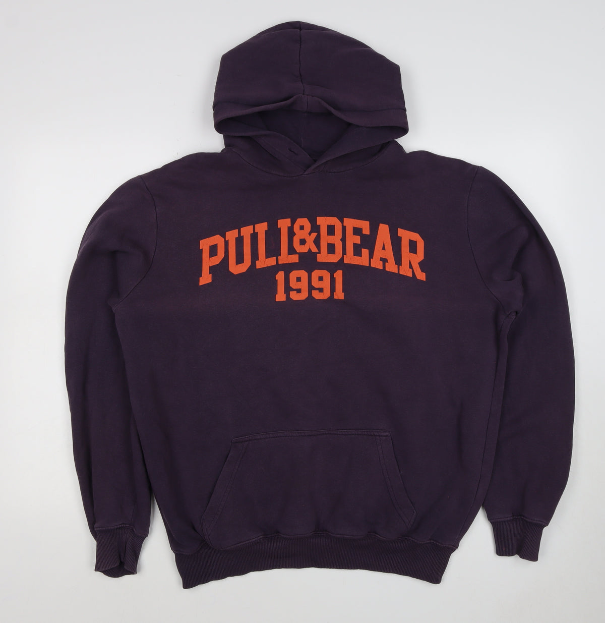 Pull&Bear Men’s Purple XL College Graphic Pullover Hoodie