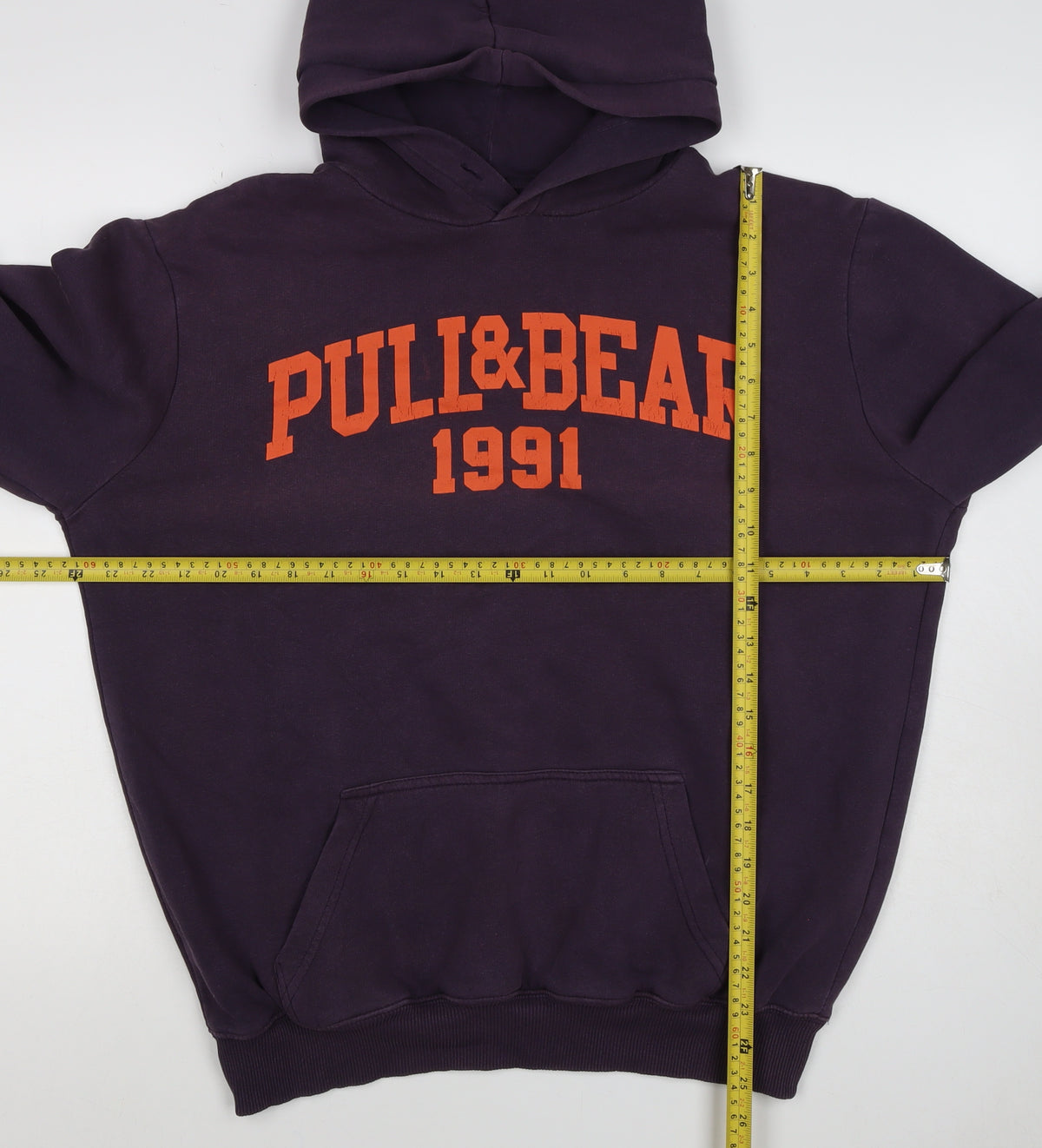 Pull&Bear Men’s Purple XL College Graphic Pullover Hoodie