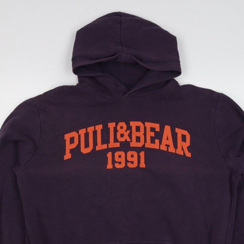 Pull&Bear Men’s Purple XL College Graphic Pullover Hoodie
