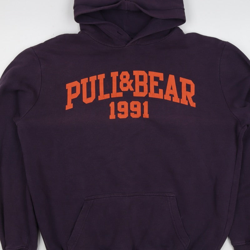 Pull&Bear Men’s Purple XL College Graphic Pullover Hoodie