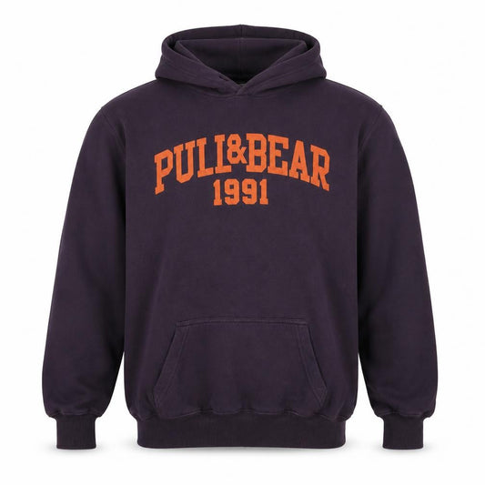 Pull&Bear Men’s Purple XL College Graphic Pullover Hoodie