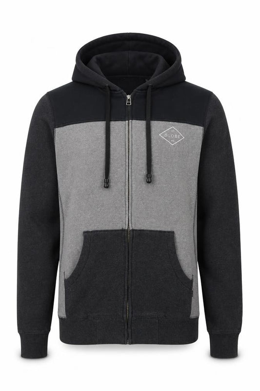 Globe Mens Grey Black S Full Zip Hooded Skate Hoodie