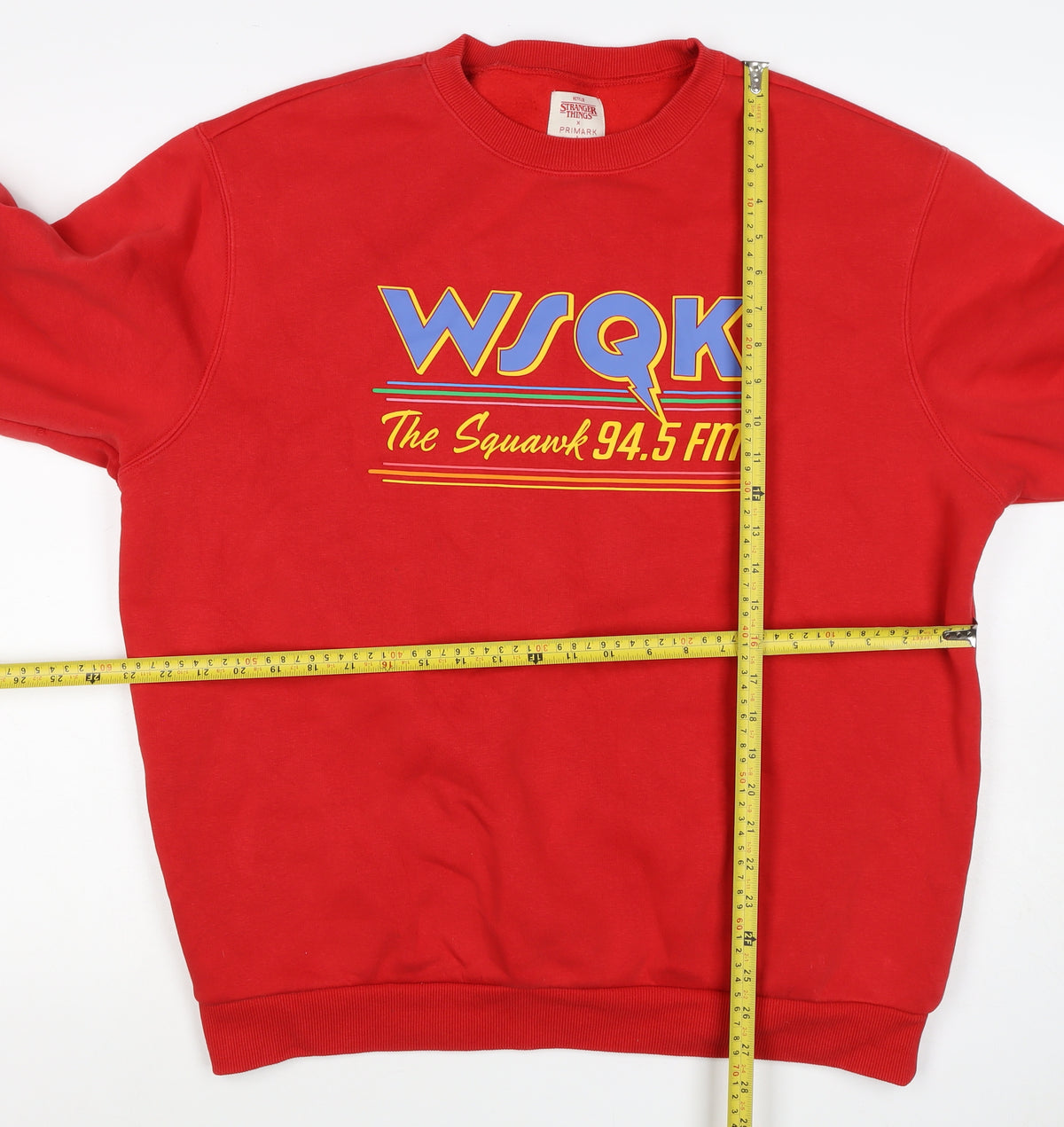 Primark Unisex Red XS Stranger Things The Squawk Graphic Sweatshirt