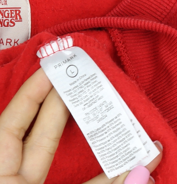 Primark Unisex Red XS Stranger Things The Squawk Graphic Sweatshirt