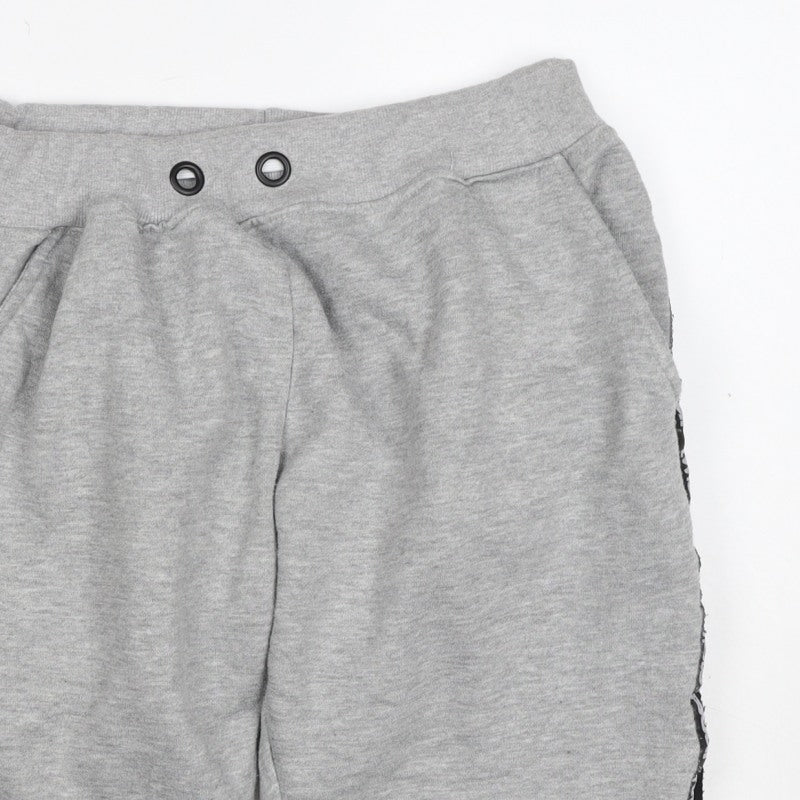 Twisted Soul Teens Grey M Sweat Shorts Logo Tape Jersey